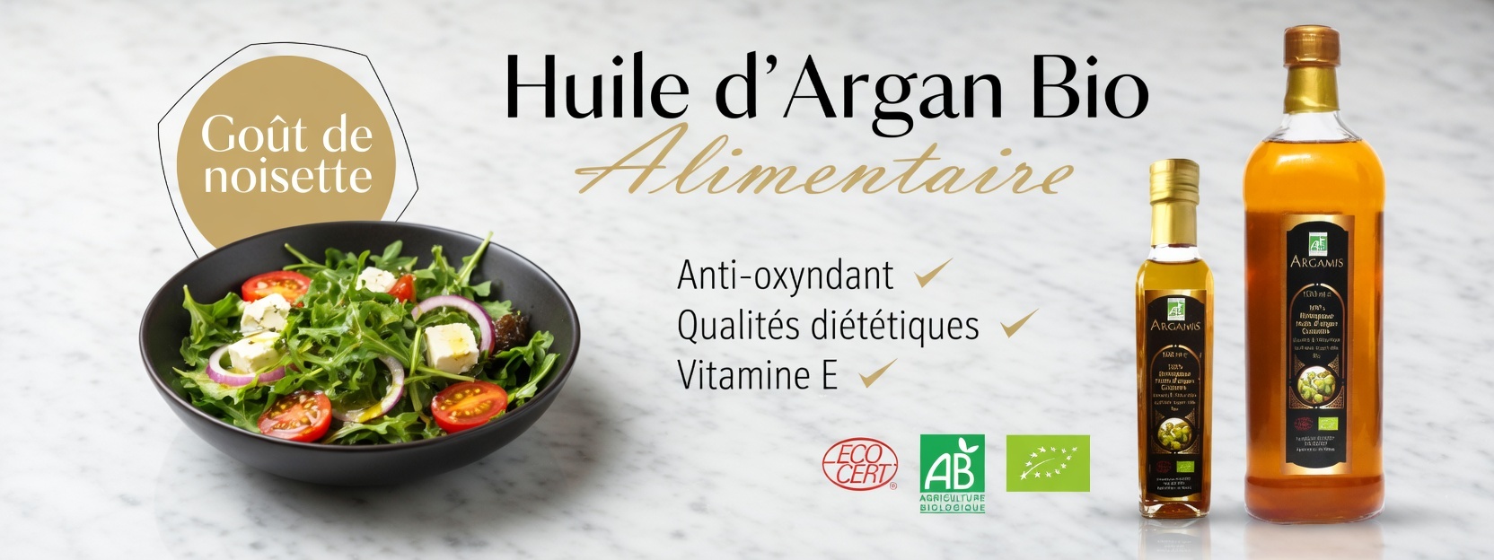 Huile d'argan culinaire argamis bio