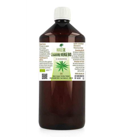 Huile végétale de Chanvre VIERGE Bio 1000ml