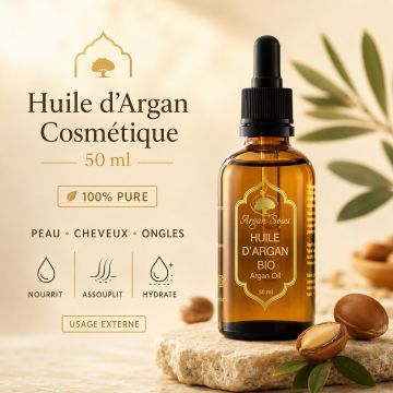 Huile d’Argan Vierge Bio Argan Souss – Pipette 50 ml