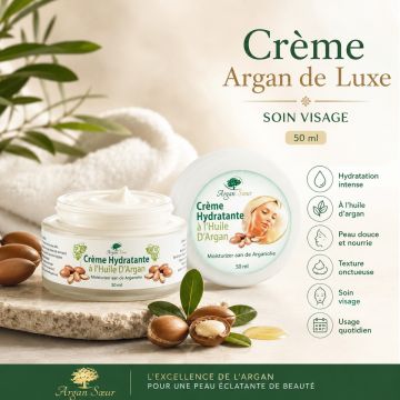 Crème hydratante à l'huile d'argan 50 ml (de luxe)