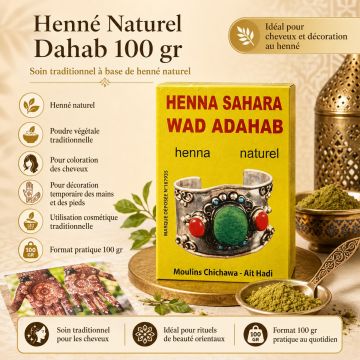 HENNE TAZARINE BAQ NATUREL POUR CHEVEUX 100 gr 