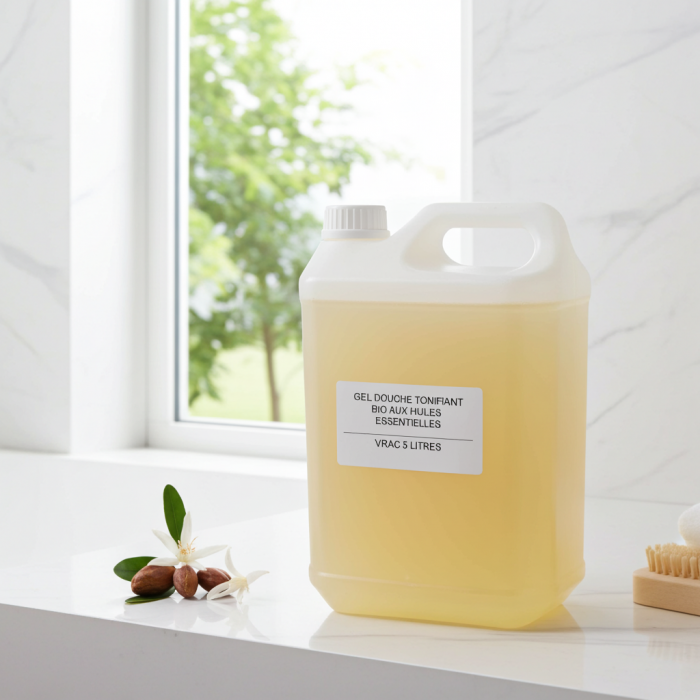 5 litres gel douche à l'huile d'argan fleur d'oranger vrac