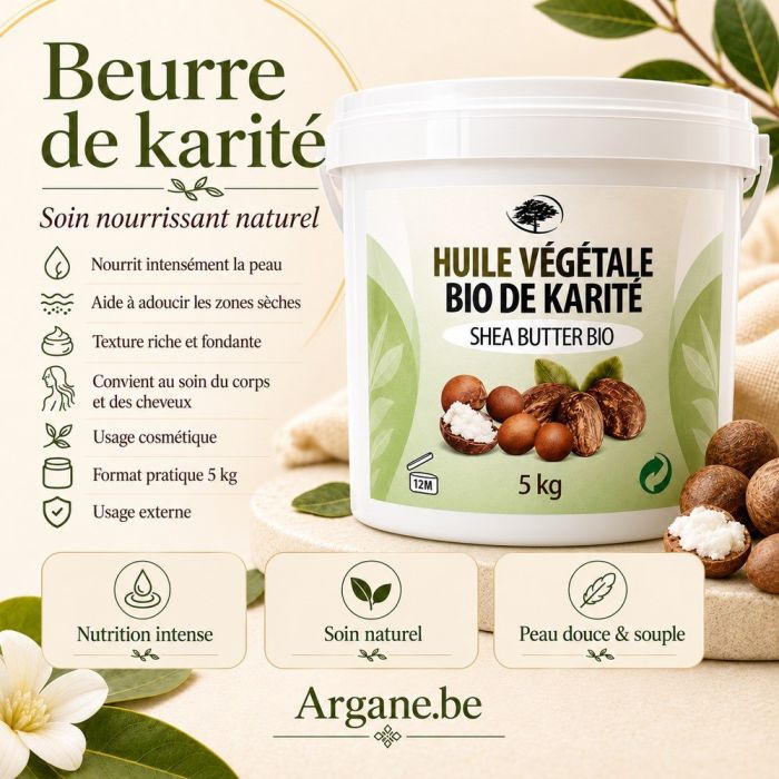 Beurre de Karité Bio Équitable 5 kg – Format Professionnel Peau & Cheveux