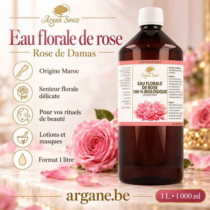 Eau Florale de Rose de Damas Bio – 1 L