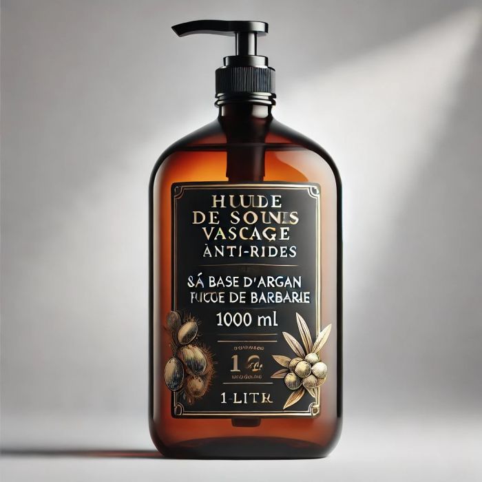 Huile de Soins Visage (Anti-Rides) A Base d'argan & D'Huile de Figue De Barbarie. 1000 ml