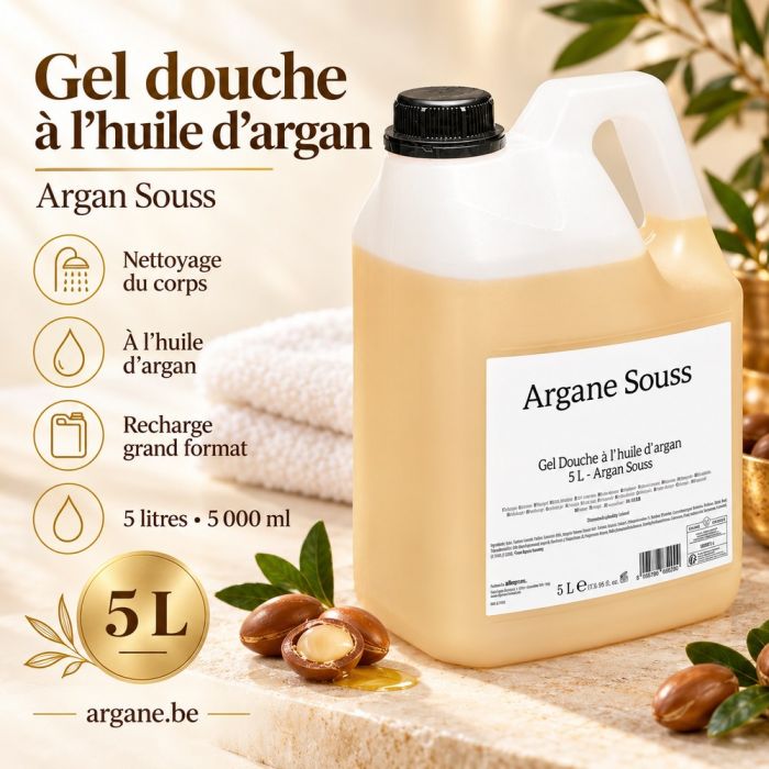 Gel Douche à l’Huile d’Argan – Grand Format 5 L