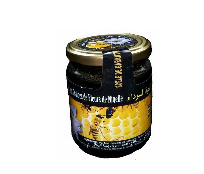Miel aux Graines de Fleurs de Nigelle 100% naturel 330 gr