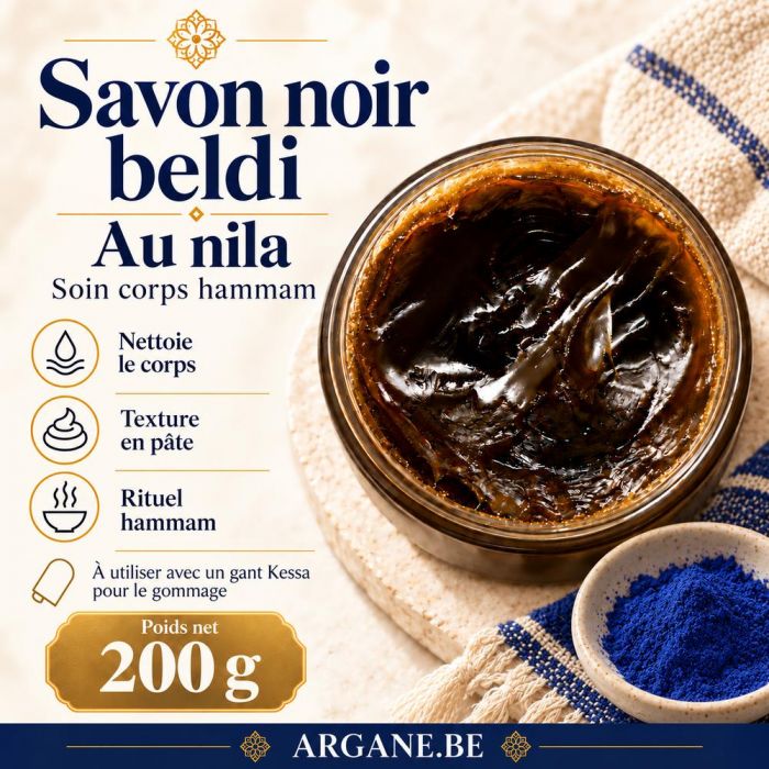 Savon noir beldi au nila – Soin corps hammam 200 g