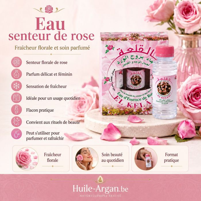 Eau Parfumée à la Rose El Kelâa – Lot de 3 × 125 ml