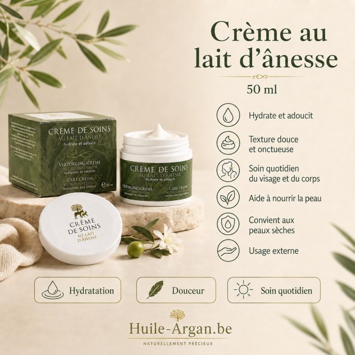 Crème Visage au Lait d’Ânesse – Soin Jour & Nuit 50 ml