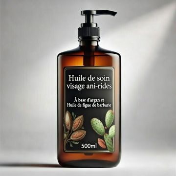 Huile de Soins Visage (Anti-Rides) A Base d'argan & D'Huile de Figue De Barbarie. 1000 ml