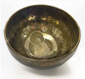 Bol chantant tibétain avec gravures Buddha 12cm