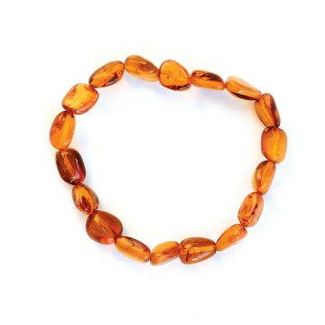 Bracelet ambre pierre ondulees 6gr