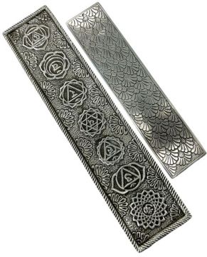 Porte encens métal blanc Arbre de vie 23,5cm