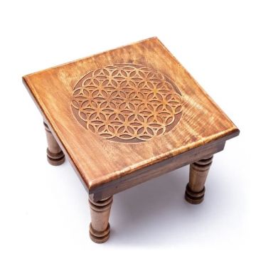 Table appoint en bois Fleur de vie