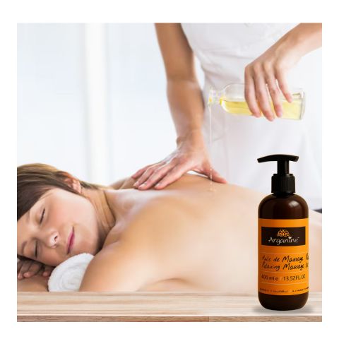 Huile de Massage Relaxante à l'Huile d'Argan du Maroc – 200 ml