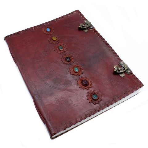 Extra Large Carnet en Cuir - 7 Chakra 25x32.5 cm (200 pages)