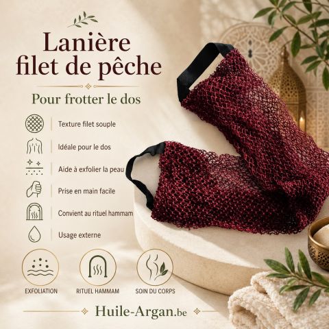 Lanière de bain dos en filet Chebka – Nettoyage et gommage corps