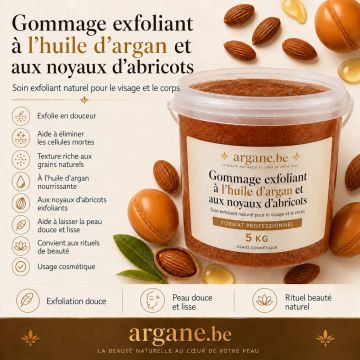 Gommage exfoliant doux à l' huile d'argan Bio 5000 Gr