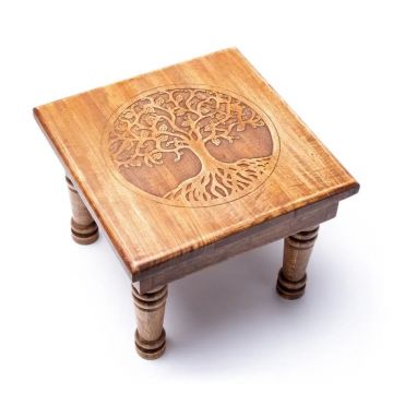 Table appoint en bois Fleur de vie