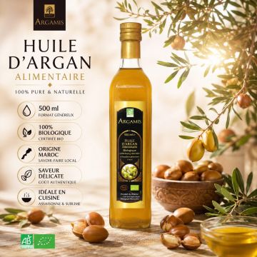 huile d' argan bio argamis alimentaire 500 ml