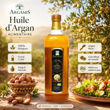 huile d'argan alimentaire argamis 1 litre