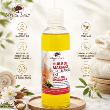 Huile de massage circulatoire bio 200ml
