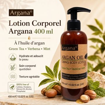 Shampoing Argana à l’Huile d’Argan – Tous Types de Cheveux – 400 ml avec Pompe