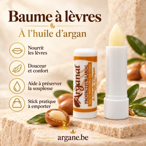 BAUME A LEVRE A L'HUILE D'ARGAN 