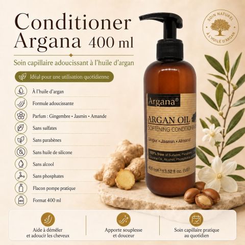 Après-Shampooing Argana à l’Huile d’Argan – Azbane 400 ml
