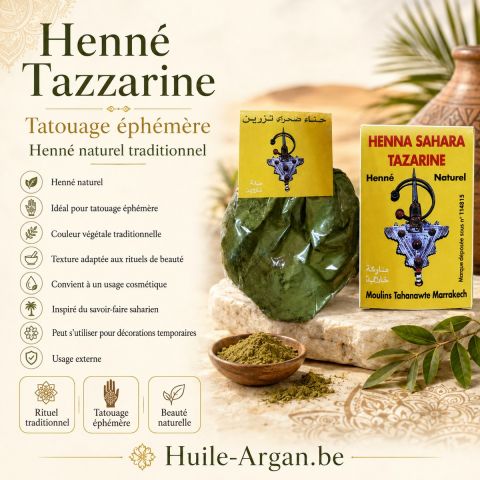 Henné Tazarine BAQ en poudre – Tatouage temporaire – 100 g