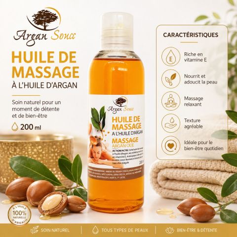 huile de massage argan argane souss 200 ml