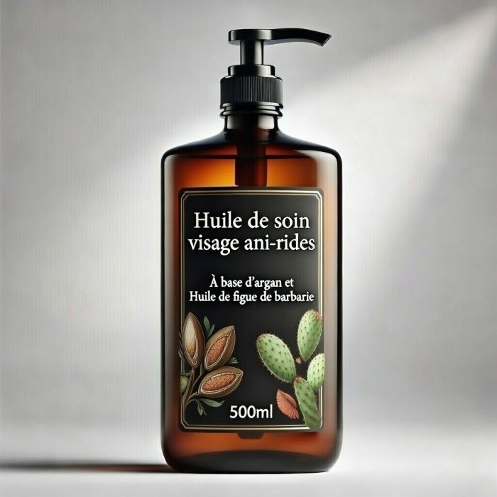 Huile de Soins Visage (Anti-Rides) A Base d'argan & D'Huile de Figue De Barbarie. 1000 ml