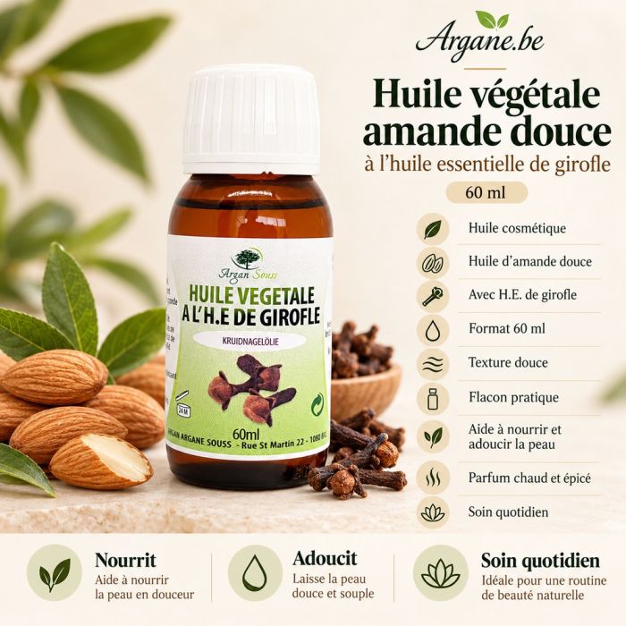 HUILE VEGETALE A L' HUILE ESSENTIELLE DE GIROFLE 60 ML