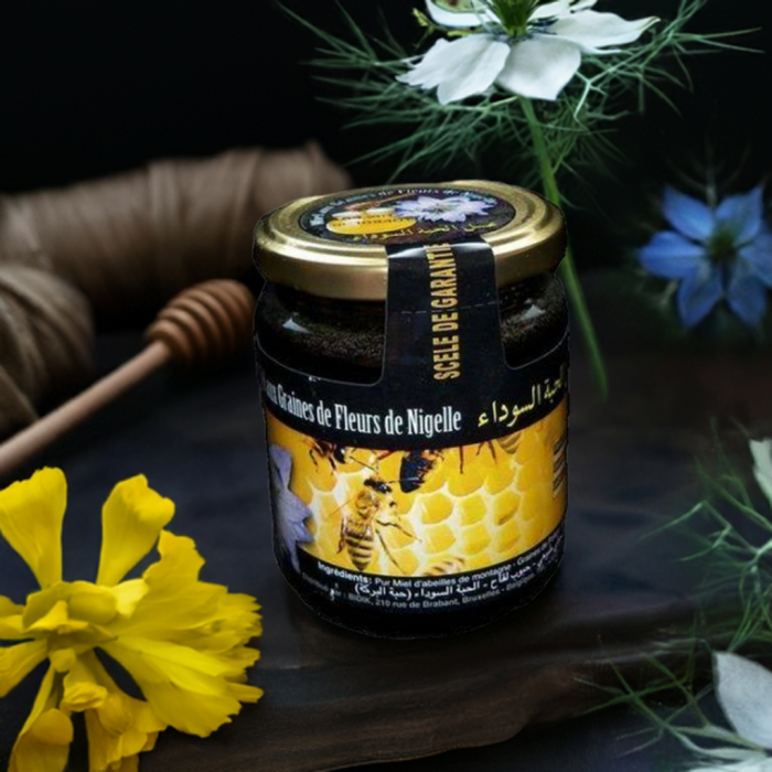 Miel aux Graines de Fleurs de Nigelle 100% naturel 330 gr