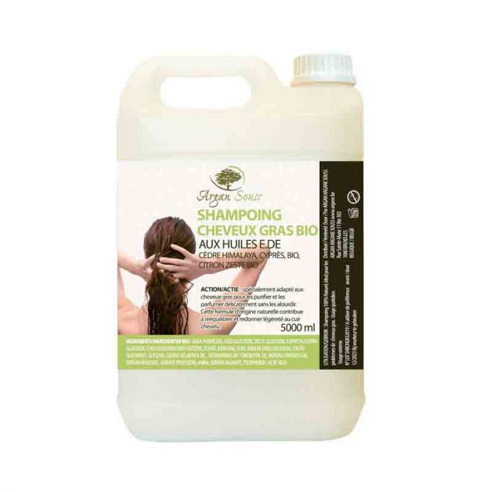 Shampoing cheveux gras bio aux huiles essentielles 5000 ml