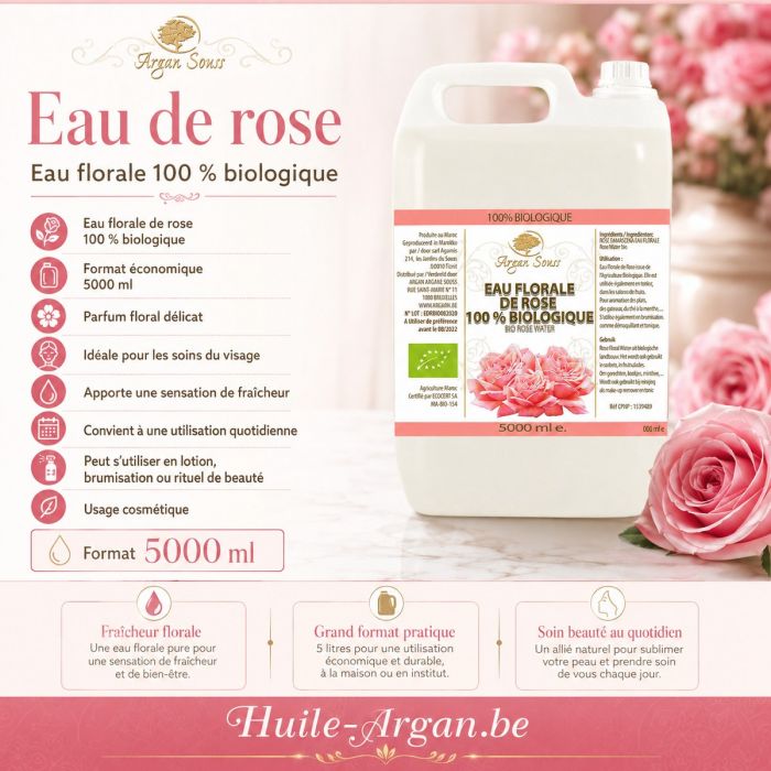 EAU FLORALE DE ROSE 100% BIO 5000 ML