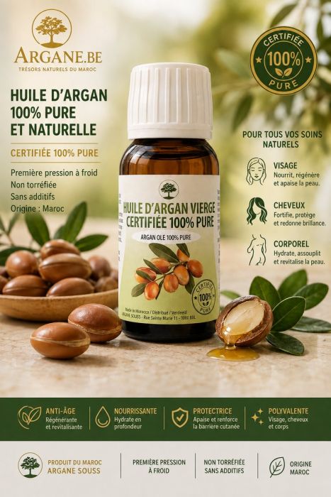 Huile d' argan non torréfiée 100% Pure Argan Souss