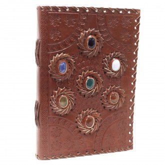 Carnet Cuir Pierres de Chakra (22x15)