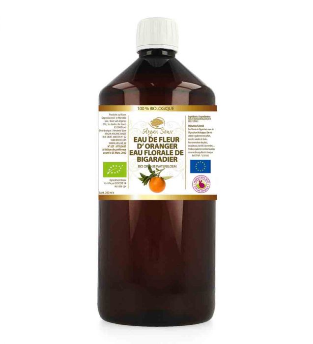 EAU DE FLEUR D' ORANGER BIGARADIER 100% BIO 1000 ML
