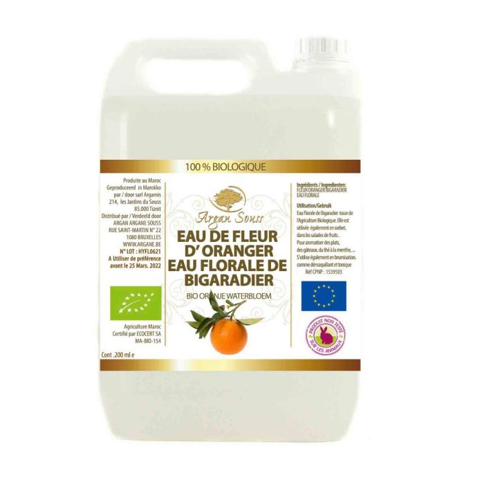 EAU DE FLEUR D' ORANGER BIGARADIER BIO 5000 ML