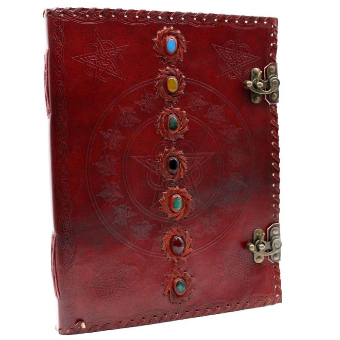 Extra Large Carnet en Cuir - 7 Chakra 25x32.5 cm (200 pages)