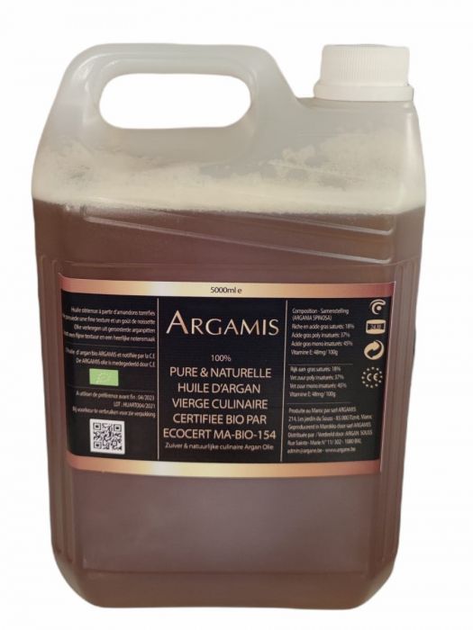 HUILE ARGAN ALIMENTAIRE BIO ARGAMIS 5 Litres VRAC