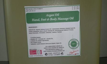 HUILE DE MASSAGE AZBANE ARGAN  FLEUR D'ORANGER 5 L.