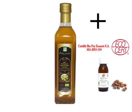 KIT DECOUVERTE ARGAN (1 Alimentaire et 1 Cosmétique )