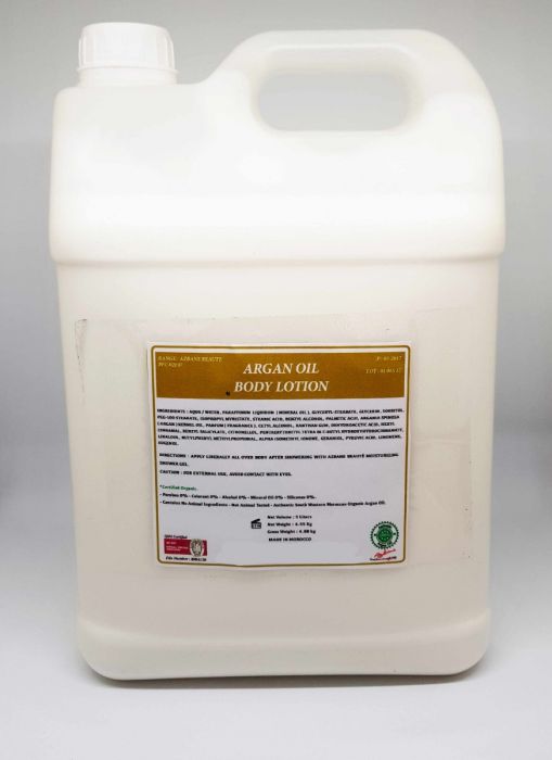 5 LITRES LAIT LOTION HYDRATANTE A L ' HUILE D'ARGAN 5000 ML